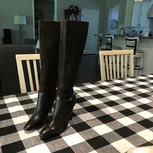 Brooks Brothers Brown Tall Suede Heeled Boots